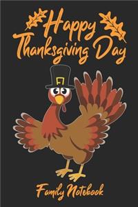 Happy Thanksgiving Day Family Notebook