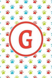 G: Monogrammed 2020 Weekly Planner For Dog Lovers - Cute Paw Print Pattern, January 2020 - December 2020 (6"x9")