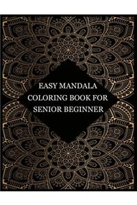 Easy mandala coloring book for senior beginner