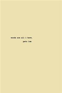 words are all i have