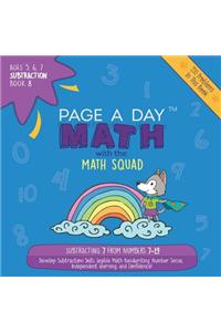 Page a Day Math Subtraction Book 8: Subtracting 8 from the Numbers 8-20