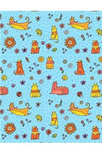 My Big Fat Journal Notebook For Cat Lovers Funny Flying Cats Pattern 2