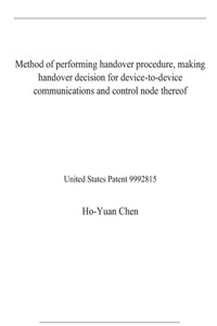 Method of performing handover procedure, making handover decision for device-to-device communications and control node thereof