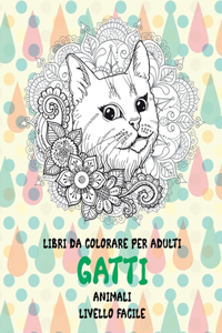 Libri da colorare per adulti - Livello facile - Animali - Gatti