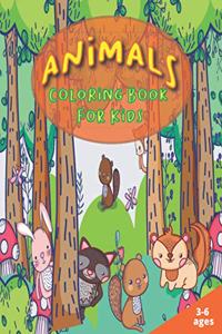 Animals Coloring Book for Kids: Cute Animals Book( dog, lion, cat, rabbit..), Relaxing Coloring Book for Children Girls, Boys, (Kids Coloring Books Ages 3-6, 4-8, 9-12)