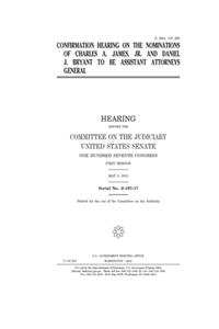 Confirmation hearing on the nominations of Charles A. James, Jr. and Daniel J. Bryant to be Assistant Attorneys General