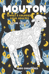 Livres à colorier pour adultes - Gros caractères - Règne animal - Mouton