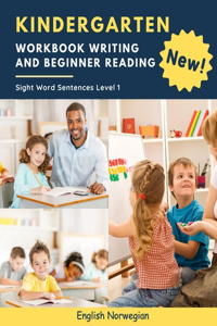 Kindergarten Workbook Writing And Beginner Reading Sight Word Sentences Level 1 English Norwegian