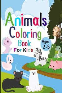Animal Coloring Book for Kids Ages 2-5