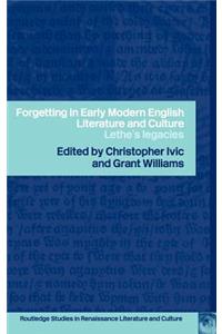 Forgetting in Early Modern English Literature and Culture