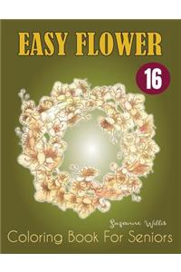 Easy Flower Coloring Book for Seniors