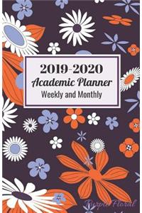 2019-2020 Academic Planner Weekly and Monthly Purple Floral