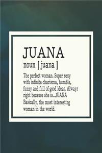 Juana Noun [ Juana ] the Perfect Woman Super Sexy with Infinite Charisma, Funny and Full of Good Ideas. Always Right Because She Is... Juana