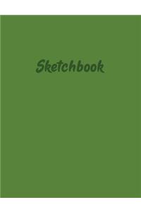 Sketchbook: Avocado Green Sketchbook: 120 Pages of 8.5 x 11 Blank Paper for Drawing, Sketching and Doodling, Matte Cover