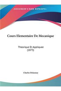 Cours Elementaire de Mecanique