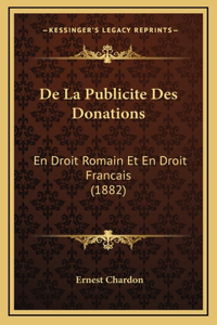 De La Publicite Des Donations