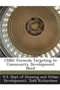 Cdbg Formula Targeting to Community Development Need