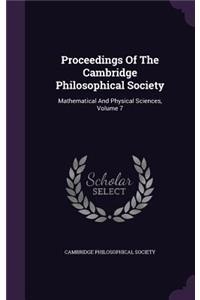 Proceedings of the Cambridge Philosophical Society