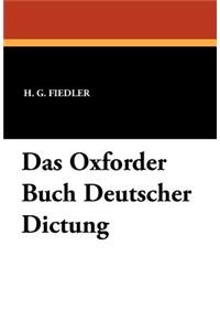 Das Oxforder Buch Deutscher Dictung