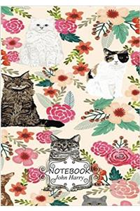 Cute Cat and Rose: Pocket Notebook Journal Diary (Blank Notebook Journal)