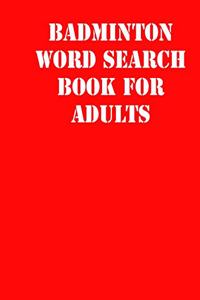 Badminton Word Search Book For Adults