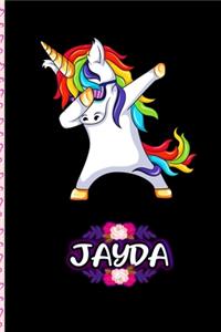 Jayda - Dabbing Unicorn personalized named Notebook