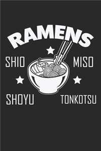 Ramens: Ramen Nudeln Liebhaber Japanische Küche Küche Notizbuch liniert DIN A5 - 120 Seiten für Notizen, Zeichnungen, Formeln - Organizer Schreibheft Planer