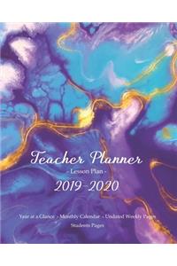 Teacher Planner 2019 - 2020 / Lesson Plan - Year at a Glance - Monthly Calendar - Undated Weekly Pages + Students Pages