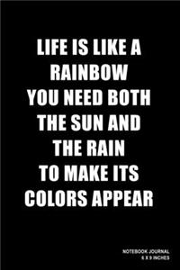 Life Is Like A Rainbow You Need Both The Sun And The Rain To Make Its Colors Appear