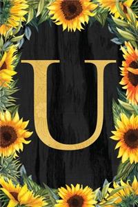 U - Monogrammed Sunflower Journal