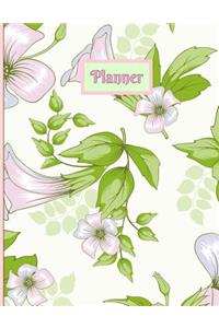 Teacher's Planner & Notebook: Green Trumpet Flower - 2018-2019 Time Management & Planner Notebook for Teachers. Record Lesson Planning, Important Events, Goals, Trips, Seating & Student Information