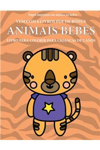 Livro para colorir para crianças de 2 anos (Animais Bebés)