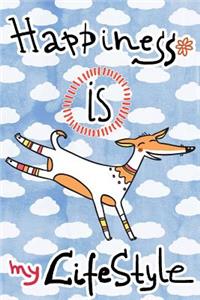 Journal Notebook For Dog Lovers, Happiness Is My Lifestyle Stripey Dog 2