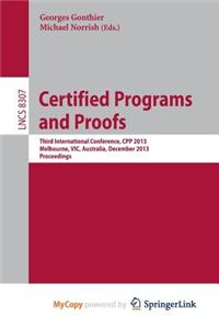 Certified Programs and Proofs