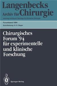 111. Kongreß Der Deutschen Gesellschaft Für Chirurgie München, 5.-9. April 1994