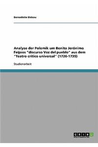 Analyse der Polemik um Benito Jerónimo Feijoos 