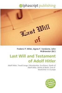 Last Will and Testament of Adolf Hitler
