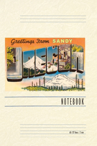 Vintage Lined Notebook Greetings from Sandy, Oregon