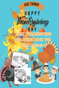 Easy Thanksgiving Coloring Book for Kids Ages 2-4