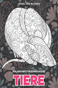 Malbücher für Erwachsene - Vögel und Blumen - Tiere