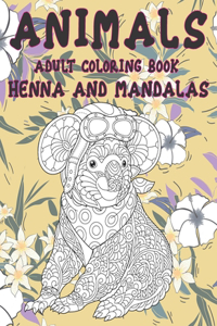 Adult Coloring Book Henna and Mandalas Animals