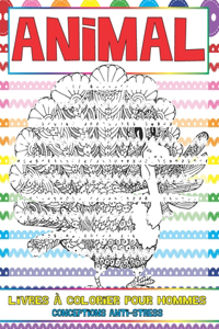 Livres à colorier pour hommes - Conceptions anti-stress - Animal