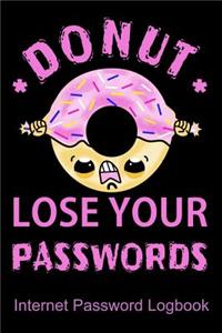 Donut Lose Your Passwords Internet Password Logbook