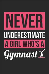 Gymnastics Notebook - Never Underestimate A Girl Who's A Gymnast - Gymnastics Training Journal - Gift for Gymnast