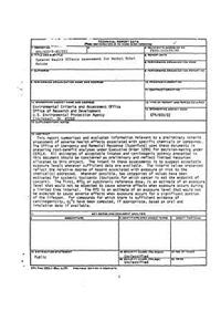 Updated Health Effects Assessment For Methyl Ethyl Ketone