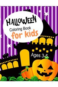 Halloween Coloring Book for Kids Ages 3-5: Large Print for Adults, Seniors, Toddlers, and Preschoolers, Simple Designs, Pumpkins and Haunted House