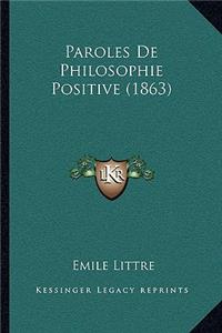 Paroles de Philosophie Positive (1863)