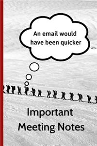 Important Meeting Notes - An Email Would Have Been Quicker