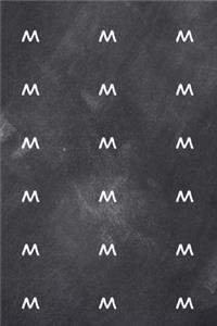 2020 Weekly Planner Monogram M Pattern Monogram M Chalkboard 134 Pages