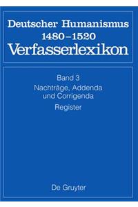 Nachtrï¿½ge, Addenda, Corrigenda, Register